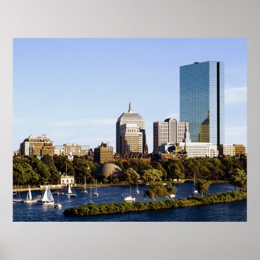 Terug Bay Skyline van de Charles River, Boston Poster (Voorkant)