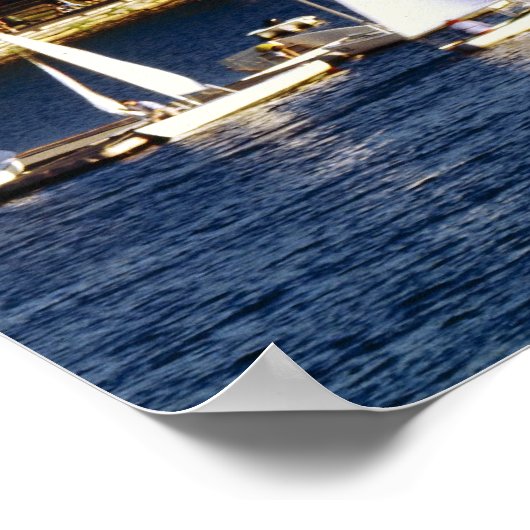 Terug Bay Skyline van de Charles River, Boston Poster (Hoek)