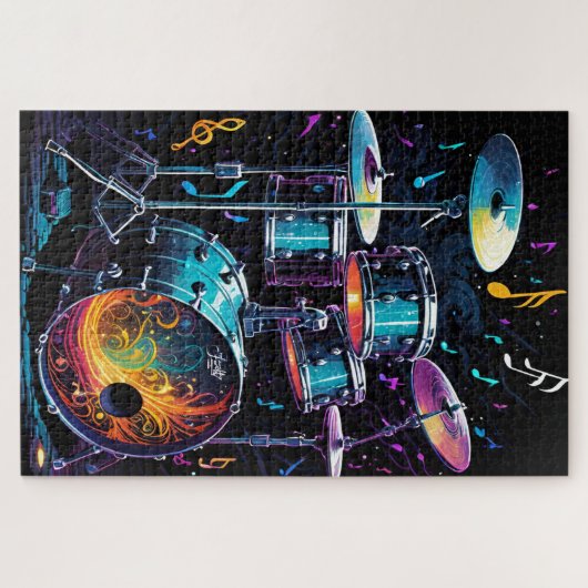 Terug Beat Drum Set Legpuzzel (Horizontaal)