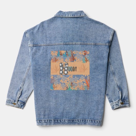 Terug bloemenontwerp Vrouwen Denim Jas (Jean Jack Denim Jacket (Achterkant)