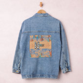 Terug bloemenontwerp Vrouwen Denim Jas (Jean Jack Denim Jacket (Hangar)