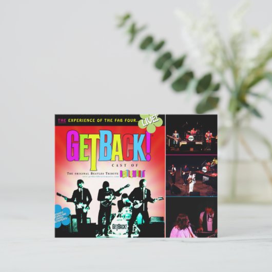 Terug! Briefkaart van Beatlemania (Staand voorkant)
