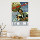 Terug de aanval - Koop oorlogsobligaties Poster (Keuken)