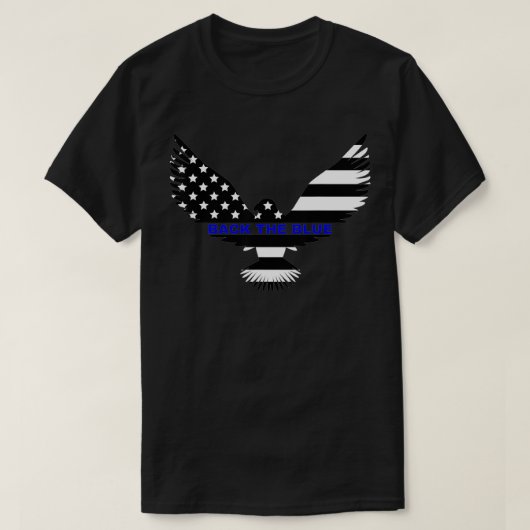 Terug de blauwe Eagle met de Amerikaanse vlag op b T-shirt (Design voorkant)