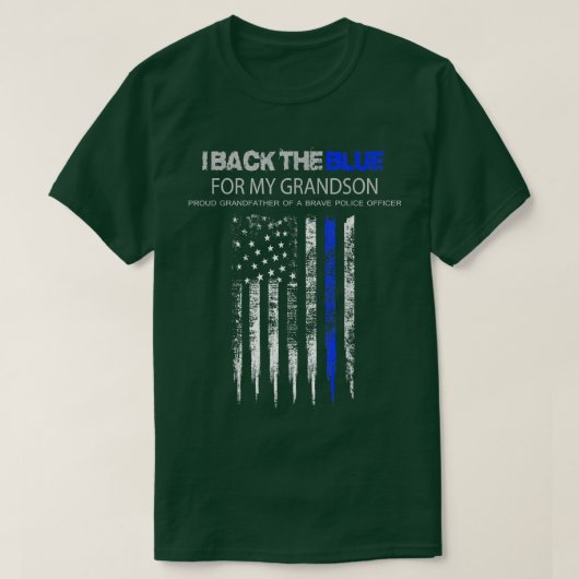 Terug de Blauwe Opa steunt kleinzoon Cop T-shirt (Design voorkant)