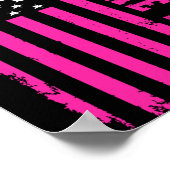 Terug De Roze Amerikaanse Vlag Borstkanker Poster (Hoek)