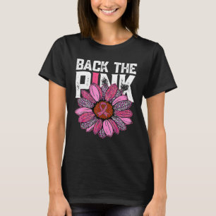 Terug de Roze Zonnebloem Borstkanker T-shirt