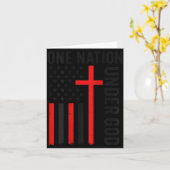 Terug Een Natie Onder God Amerikaanse Vlag Christe Kaart (Gele Bloem)