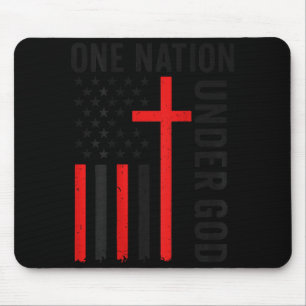 Terug één natie onder God Amerikaanse vlag christe Muismat