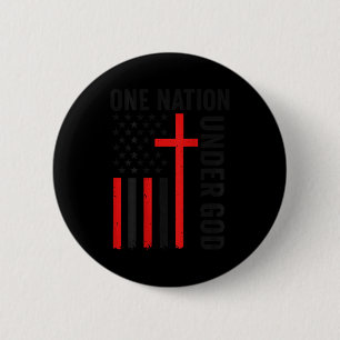 Terug één natie onder God Amerikaanse vlag christe Ronde Button 5,7 Cm