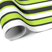 Terug en Forth Black en Lime Green Cadeaupapier (Rol Hoek)