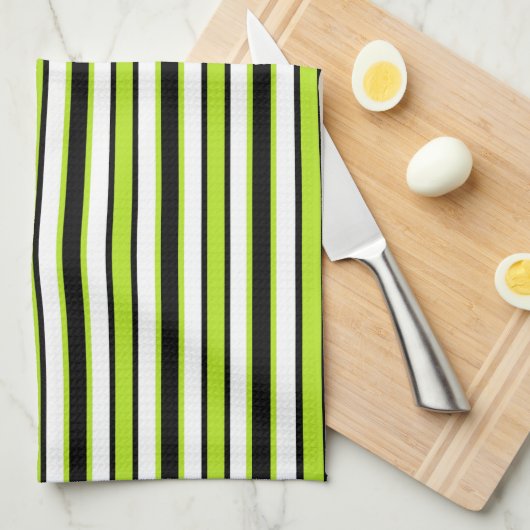Terug en Forth Black en Lime Green Theedoek (Quarter Fold)