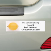 Terug gekocht Lemon Bumpersticker (Op auto)