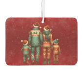 Terug Gezicht op familie van vier in Kerstmis PJ's Luchtverfrisser (Achterkant)