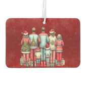 Terug Gezicht op familie van zeven in Kerstmis PJ' Luchtverfrisser (Achterkant)