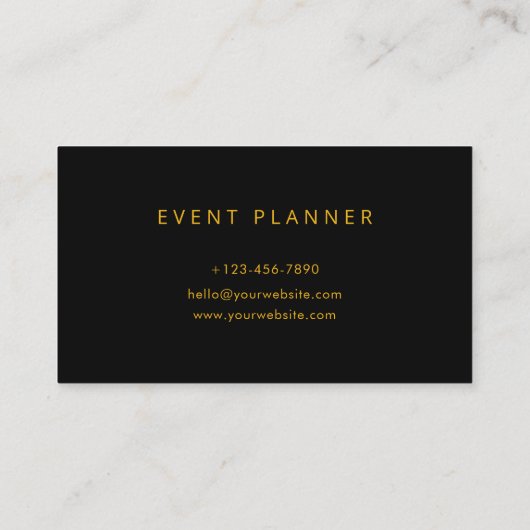 Terug & Gold Modern Event Planner Visitekaartje (Achterkant)