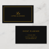 Terug & Gold Modern Event Planner Visitekaartje (Voorkant / Achterkant)