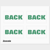 TERUG groen Rechthoekige Sticker (Vel)