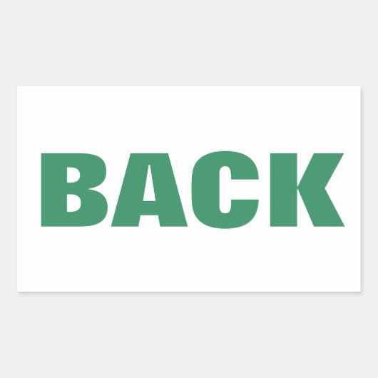 TERUG groen Rechthoekige Sticker (Voorkant)