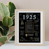 Terug in 1925 Printable Poster, 1925 Verjaardagste Poster