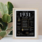 Terug in 1931 Printable Poster, 1931 Verjaardagste Poster