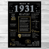 Terug in 1931 Printable Poster, 1931 Verjaardagste Poster