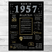 Terug in 1957 Printable Poster, 1957 Verjaardagste Poster
