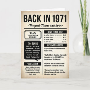 Terug in 1971, Het Jaar waarin je Geboren Bent Ver Kaart