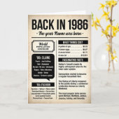 Terug in 1986, 40e Verjaardag Leuke Feiten Kaart (Gele Bloem)
