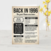 Terug in 1996, 30e verjaardag Leuke weetjes kaart (Gele Bloem)