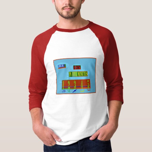 Terug in 5 minuten t-shirt (Voorkant)