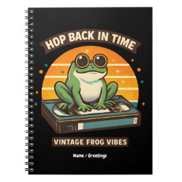 Terug in de Tijd Vintage Kikker Retro Illustratie Notitieboek