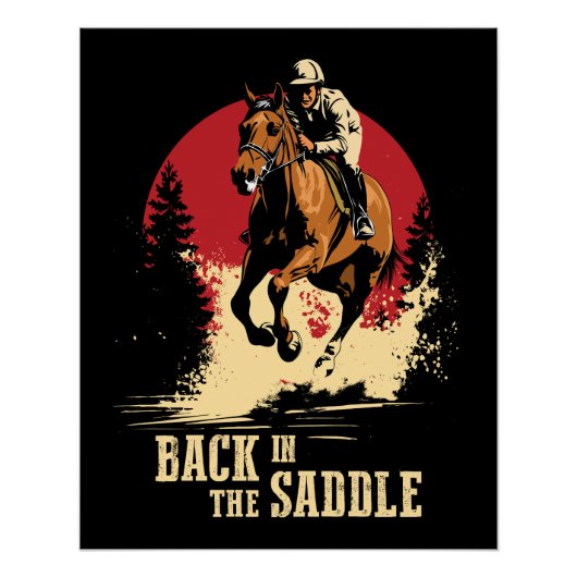 Terug in het zadel - Paardenrennen Perfect Poster (Voorkant)