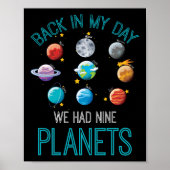 Terug in mijn tijd hadden we negen planeten zonnes poster (Voorkant)