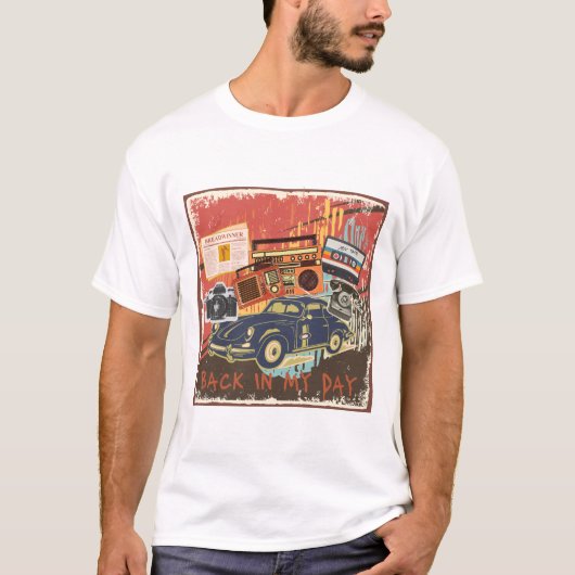 Terug In Mijn Tijd Retro Nostalgie T-Shirt (Voorkant)