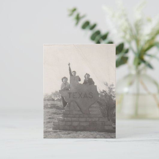 Terug in Texas. Briefkaart (Staand voorkant)