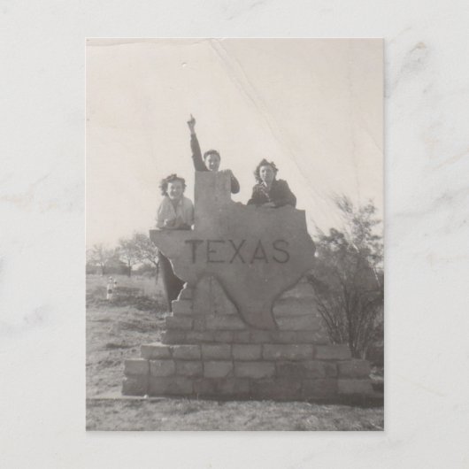 Terug in Texas. Briefkaart (Voorkant)