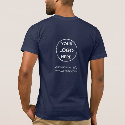Terug Logo | Personeel van Navy Business Modern T-shirt (Achterkant)