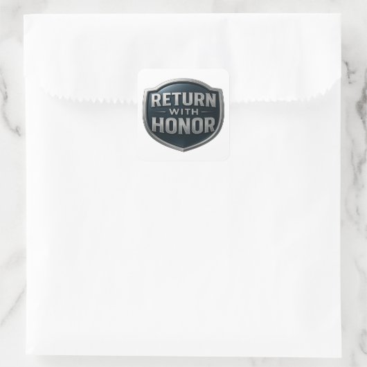 Terug met Honor™ LDS Vierkante Sticker (Tas)