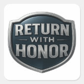 Terug met Honor™ LDS Vierkante Sticker (Voorkant)