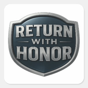 Terug met Honor™ LDS Vierkante Sticker