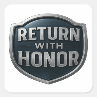 Terug met Honor™ LDS Vierkante Sticker