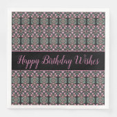 Terug met Roze gepatterd design Servet (Voorkant)