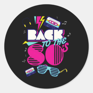 Terug naar 80's Ik hou van 80's Ronde Sticker