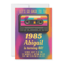 Terug naar 80's Vintage Verjaardagsuitnodiging