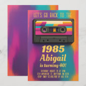 Terug naar 80's Vintage Verjaardagsuitnodiging Kaart (Voorkant / Achterkant)