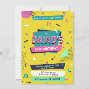 Terug naar 90s Memphis Style Birthday Kaart