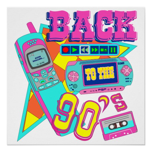 Terug naar 90s Neon Arcade Perfect Poster (Voorkant)
