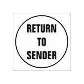 "TERUG NAAR AFZENDER" binnen een cirkelomtrek Rubberstempel (Afrduk)