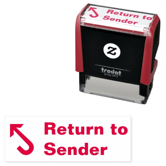 "Terug naar afzender" en Pijl-rubberen stempel (In situ)